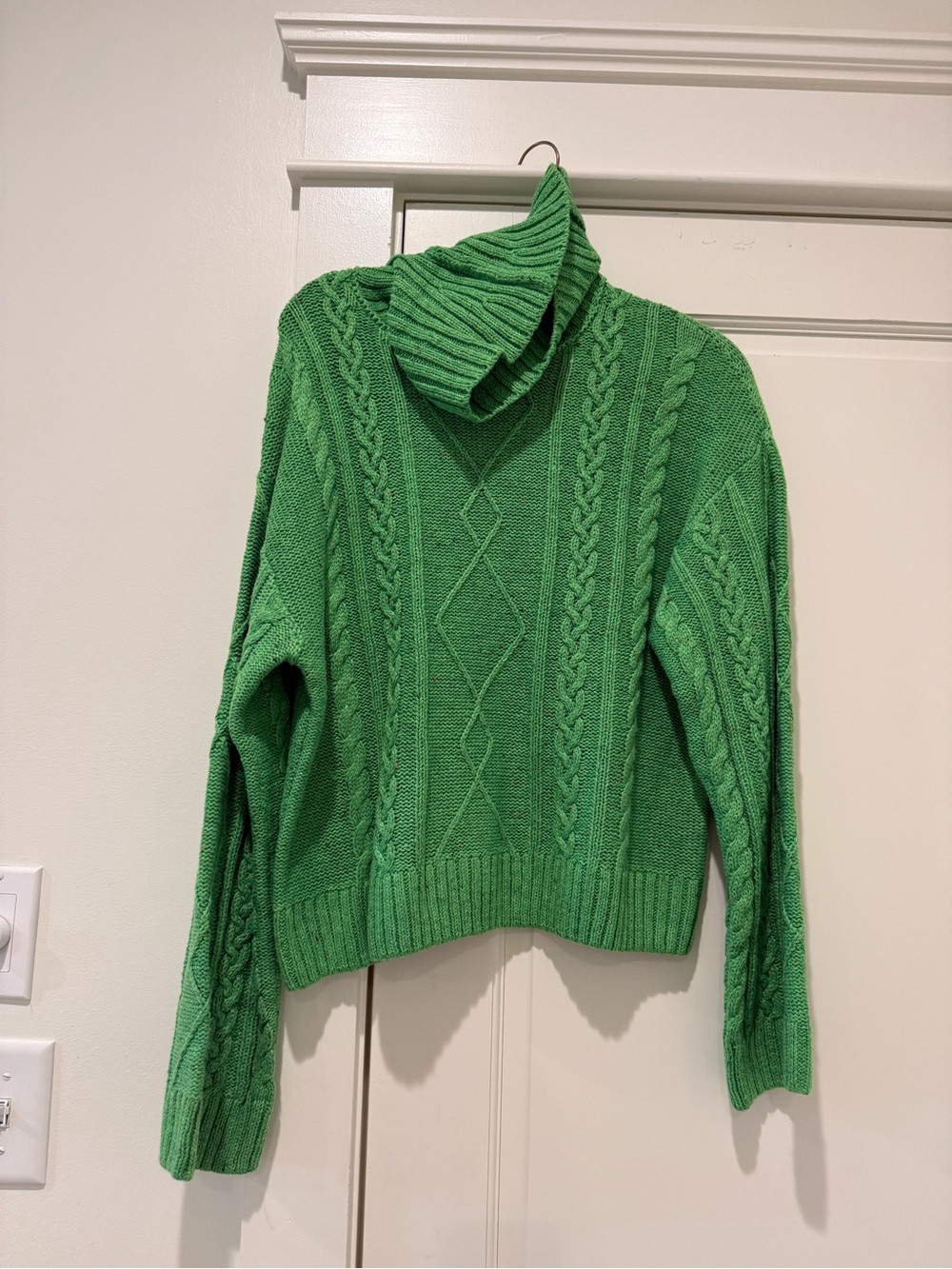 Sanctuary Bright Green Cable Knit Turtleneck Sweater
